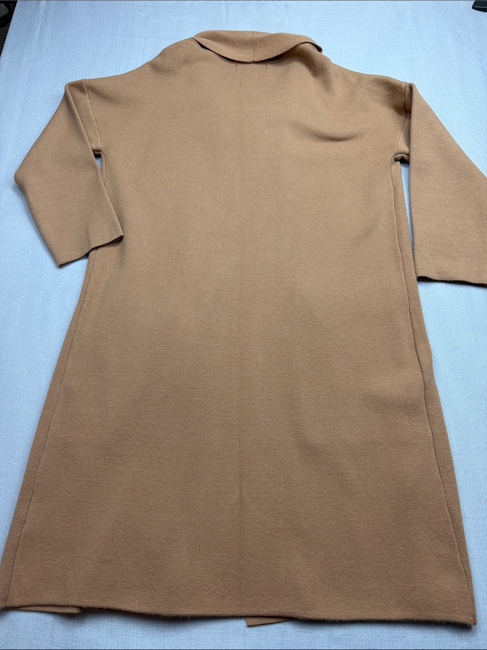 Open-Front Long Cardigan Camel - Picture 7 of 8